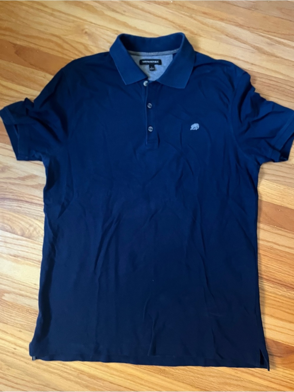 Banana Republic Navy Polo with Subtle Elephant Logo